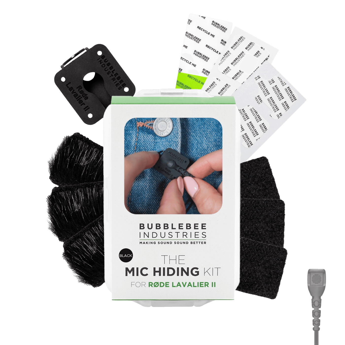 Bubblebee Mic Hiding Kit for Rode Lavalier II (Black)